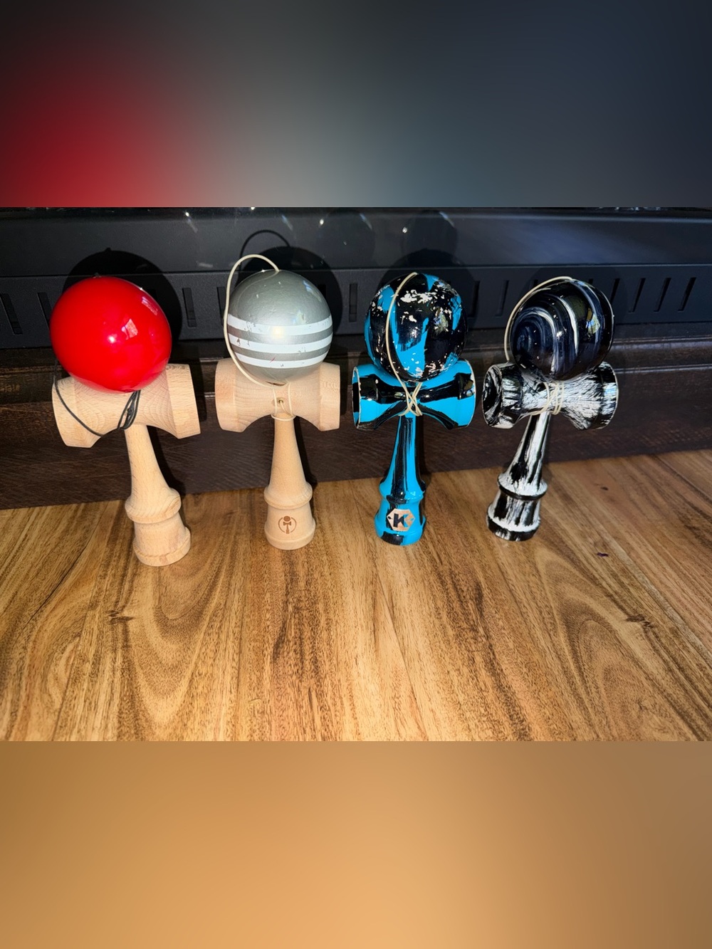 Kendama Style Wooden Toy lot x4